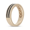 Thumbnail Image 2 of Neil Lane Men’s Black Diamond Hammered Wedding Band 1/3 ct tw 14K Yellow Gold