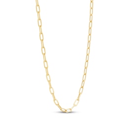 Charmed Memories Paperclip Chain Necklace 3.5mm Hollow 10K Yellow Gold 18&quot;