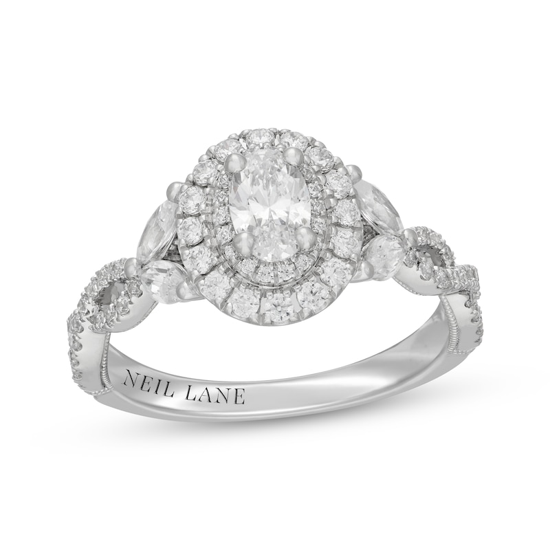 Main Image 1 of Neil Lane Premiere Oval-Cut Diamond Halo Engagement Ring 1-1/4 ct tw 14K White Gold