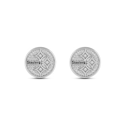 True Fans Pittsburgh Steelers 1/15 ct tw Diamond Logo Stud Earrings Sterling Silver