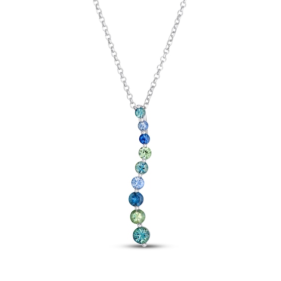 Le Vian Montana Sapphire Ombré Wave Necklace 14K Vanilla Gold 19"