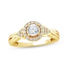 Thumbnail Image 1 of Round-Cut Diamond Halo Engagement Ring 1/3 ct tw 10K Yellow Gold