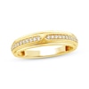 Thumbnail Image 1 of Men's Diamond &quot;X&quot; Wedding Band 1/5 ct tw 10K Yellow Gold