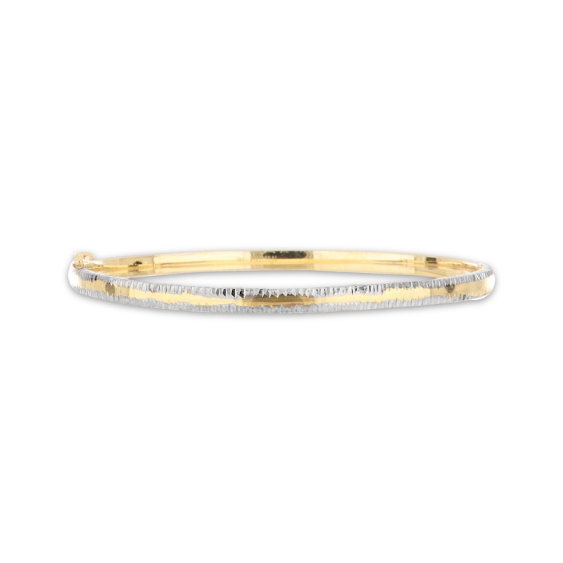 Main Image 1 of Diamond-Cut Bangle Bracelet 14K Yellow Gold