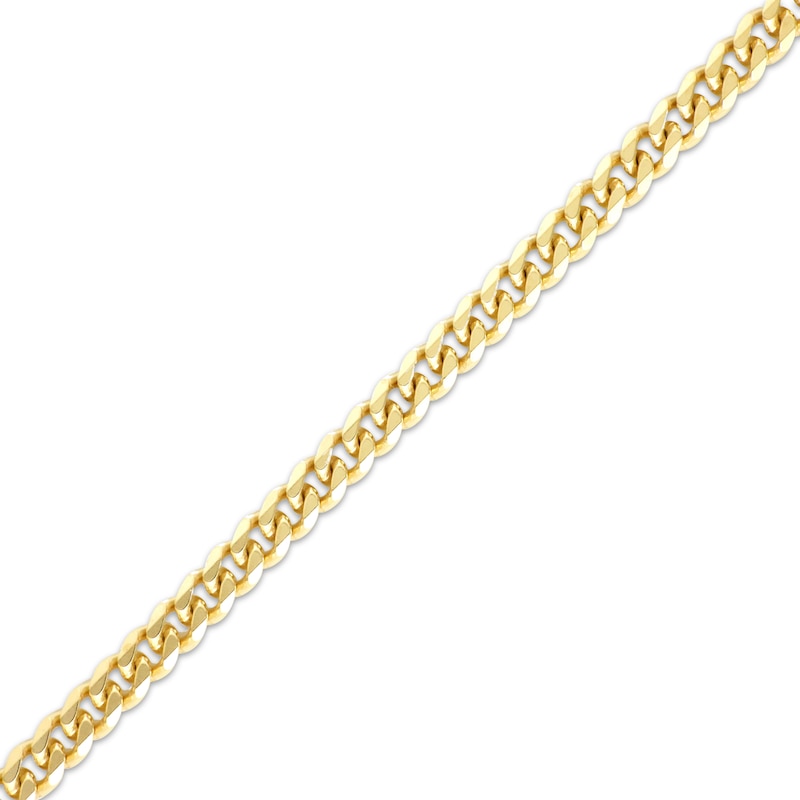 Main Image 2 of Diamond-Cut Solid Curb Chain Necklace 4.2mm 14K Yellow Gold 20”