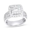 Thumbnail Image 1 of Round-Cut Multi-Diamond Center Cushion Frame Engagement Ring 2 ct tw 14K White Gold