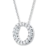 Thumbnail Image 3 of THE LEO Diamond Circle Necklace 1 ct tw Round-cut 14K White Gold 19&quot;