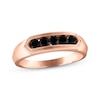 Thumbnail Image 1 of Men's Black Diamond Wedding Ring 1/2 ct tw 10K Rose Gold