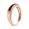 Thumbnail Image 2 of Men's Black Diamond Wedding Ring 1/2 ct tw 10K Rose Gold