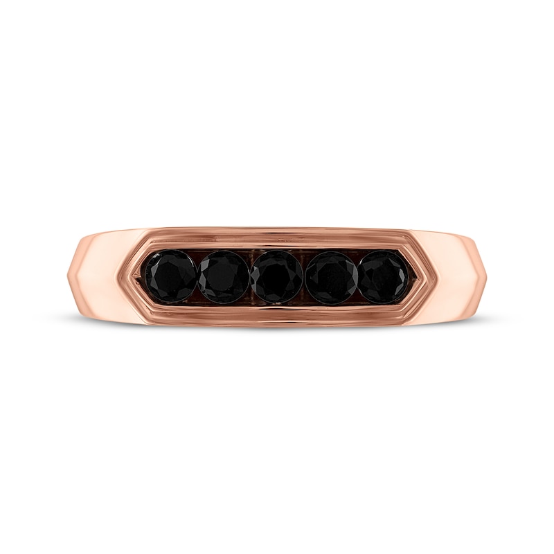 Main Image 3 of Men's Black Diamond Wedding Ring 1/2 ct tw 10K Rose Gold