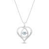 Thumbnail Image 1 of Unstoppable Love Aquamarine & White Lab-Created Sapphire Heart Loop Necklace Sterling Silver 18&quot;