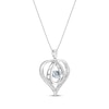 Thumbnail Image 2 of Unstoppable Love Aquamarine & White Lab-Created Sapphire Heart Loop Necklace Sterling Silver 18&quot;