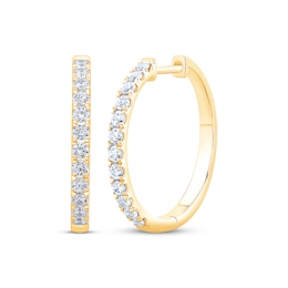 Diamond Hoop Earrings 1/2 ct tw 10K Yellow Gold