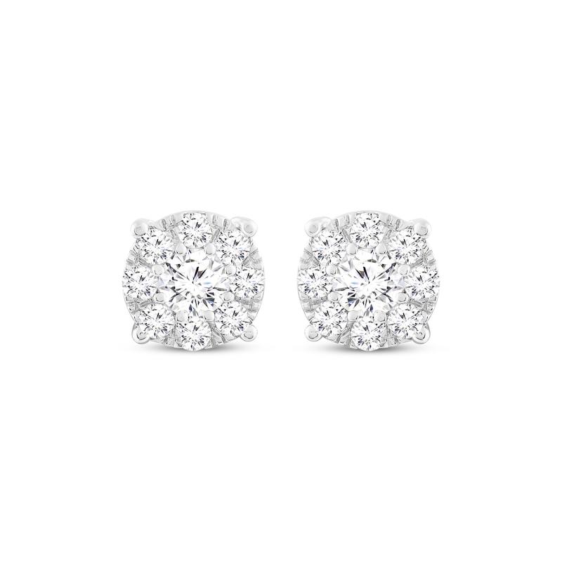 Main Image 2 of Multi-Diamond Stud Earrings 1 ct tw 14K White Gold