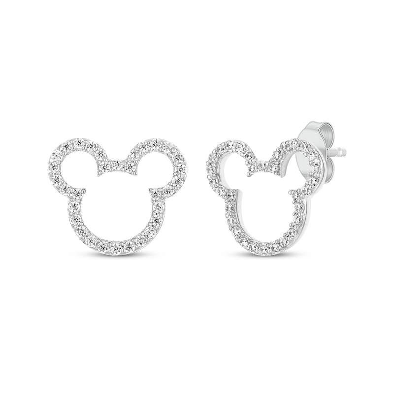 Main Image 1 of Disney Treasures Mickey Mouse Diamond Stud Earrings 1/4 ct tw Sterling Silver