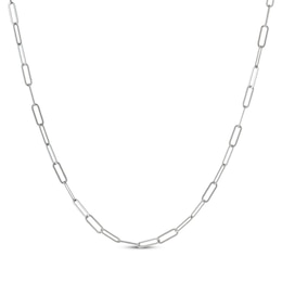 Solid Paperclip Chain Necklace Sterling Silver 20&quot;