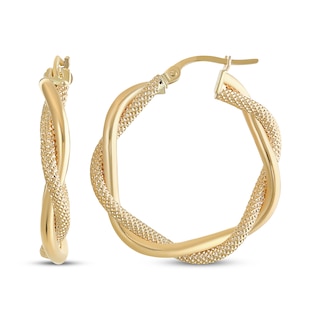  Kaiya Spiral Hoop Twist Double Earrings – 14K Gold