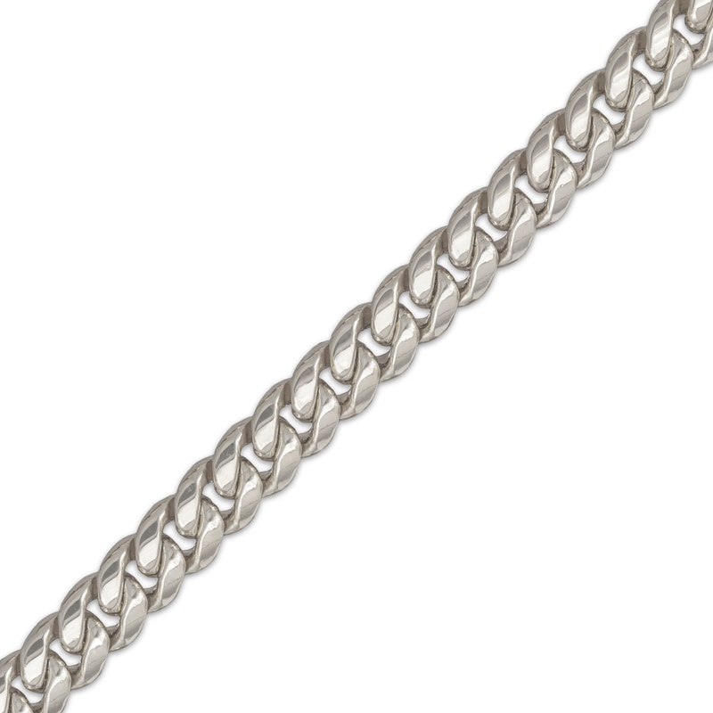 Main Image 2 of Hollow Cuban Curb Chain Necklace 6.8mm 10K White Gold 22&quot;