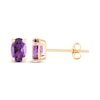 Thumbnail Image 1 of Oval-Cut Amethyst Solitaire Stud Earrings 14K Yellow Gold