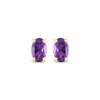 Thumbnail Image 2 of Oval-Cut Amethyst Solitaire Stud Earrings 14K Yellow Gold