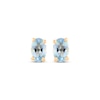 Thumbnail Image 1 of Oval-Cut Swiss Blue Topaz Solitaire Stud Earrings 14K Yellow Gold