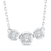 Thumbnail Image 1 of Memories, Moments, Magic Three-Stone Diamond Necklace 1/4 ct tw 10K White Gold 18&quot;