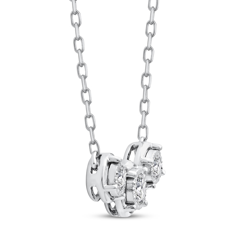 Main Image 2 of Memories, Moments, Magic Three-Stone Diamond Necklace 1/4 ct tw 10K White Gold 18&quot;