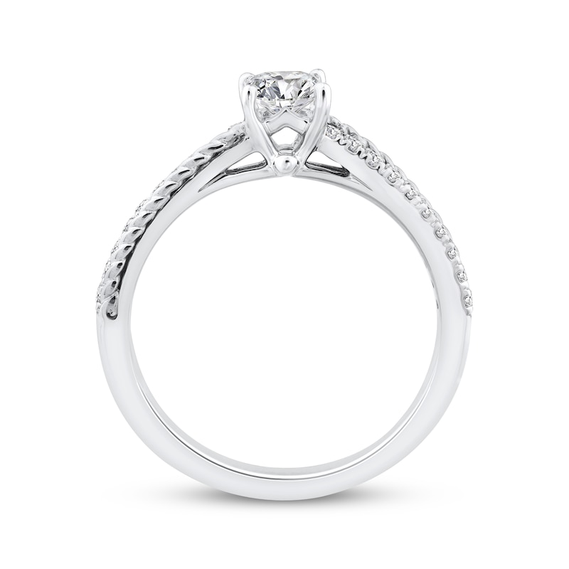 Threads of Love Princess-Cut Diamond Engagement Ring 5/8 ct tw 14K White Gold