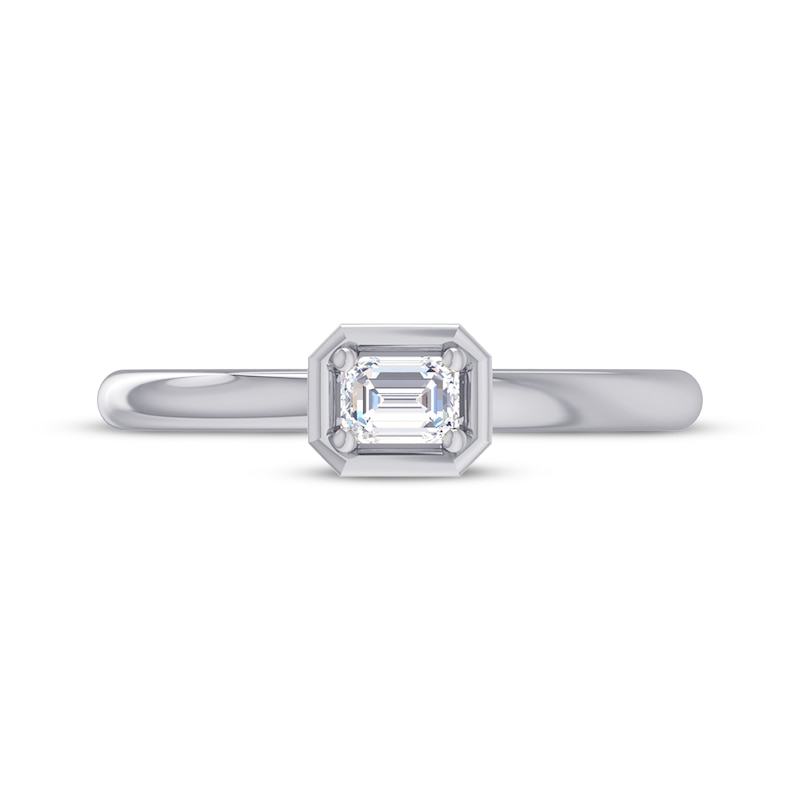 Emerald-Cut Diamond Solitaire Engagement Ring 1/4 ct tw 14K White Gold (I/I1)