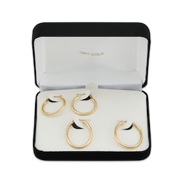 Hoop Earrings Gift Set 10K Yellow Gold