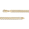 Thumbnail Image 2 of Solid Diamond-Cut Flat Curb Chain Necklace 5mm 14K Yellow Gold 22&quot;