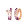 Thumbnail Image 1 of Le Vian Good Karma Pear-Shaped Morganite, Pink Sapphire Ombré & White Sapphire Hoop Earrings 14K Strawberry Gold