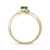 Thumbnail Image 3 of Pear-Shaped Natural Emerald & Diamond Deconstructed Ring 1/4 ct tw 10K Yellow Gold