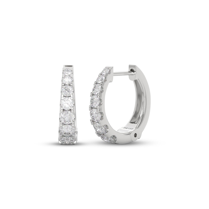 Main Image 1 of THE LEO Diamond Graduated Hoop Earrings 3/4 ct tw 14K White Gold