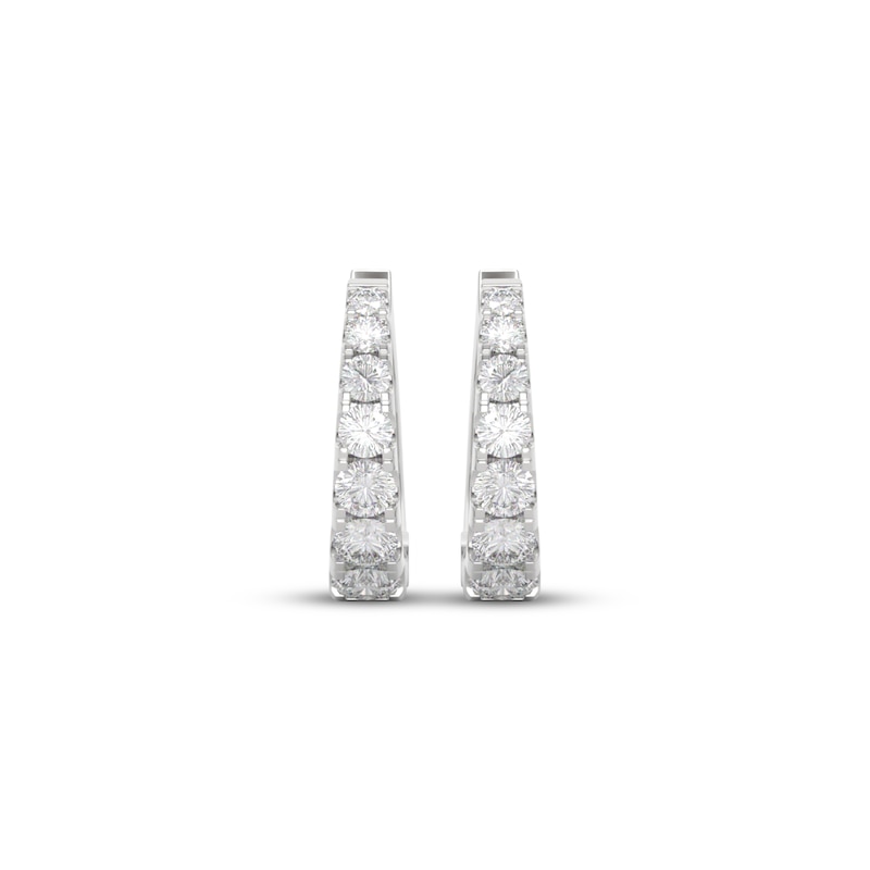 Main Image 2 of THE LEO Diamond Graduated Hoop Earrings 3/4 ct tw 14K White Gold