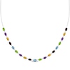 Thumbnail Image 1 of Oval-Cut Garnet, Citrine, Amethyst, Peridot & Swiss Blue Topaz Necklace Sterling Silver 18&quot;