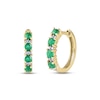 Thumbnail Image 1 of Emerald & Diamond Hoop Earrings 1/15 ct tw 10K Yellow Gold