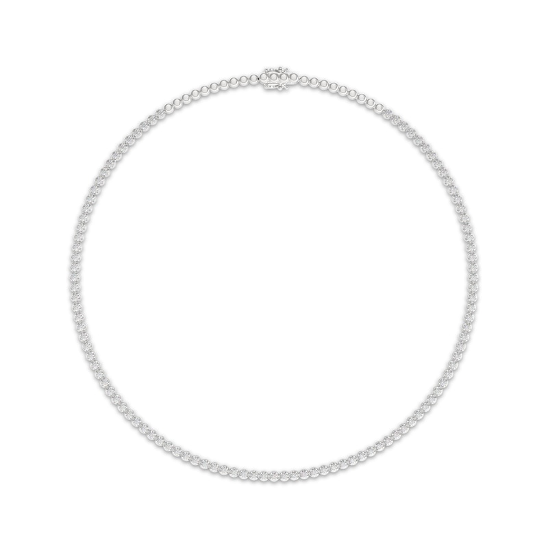 Main Image 2 of THE LEO Diamond Tennis Necklace 3 ct tw 14K White Gold 16&quot;