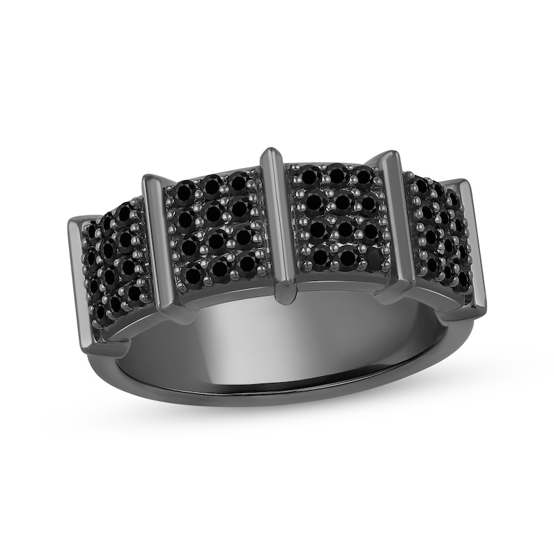 Main Image 1 of Ink & Ice Men's Black Multi-Diamond Ring 3/8 ct tw Black Rhodium-Plated Sterling Silver