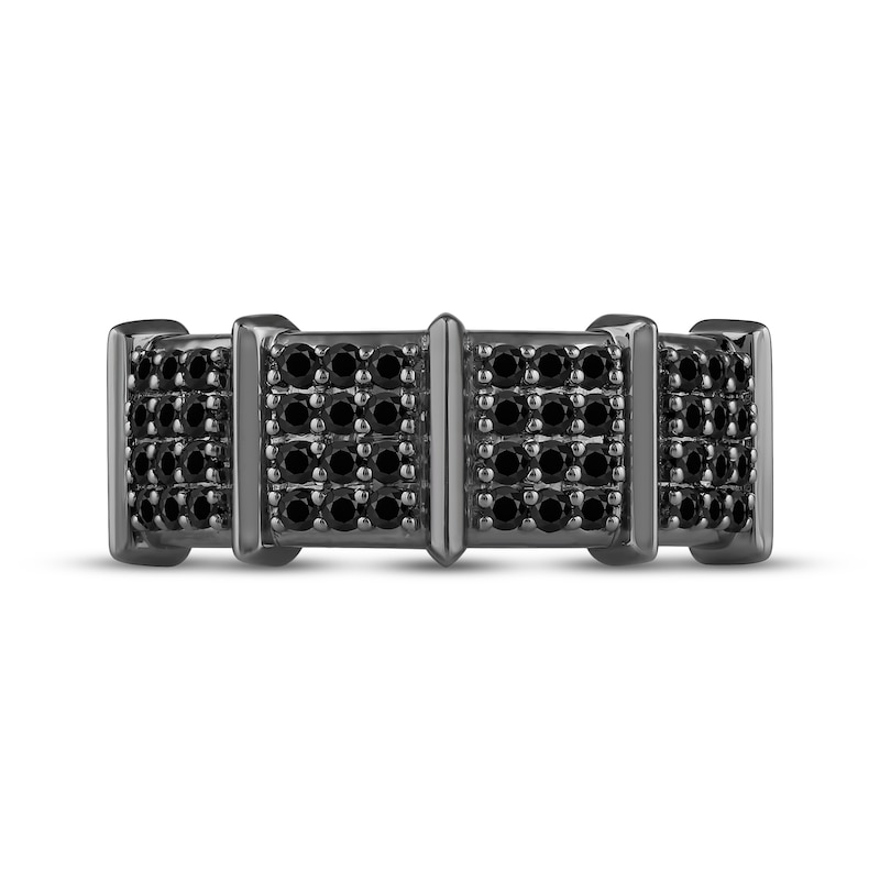 Main Image 4 of Ink & Ice Men's Black Multi-Diamond Ring 3/8 ct tw Black Rhodium-Plated Sterling Silver