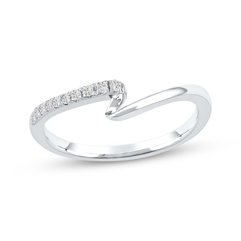 Main Image 1 of Diamond Swirl Anniversary Ring 1/15 ct tw 10K White Gold