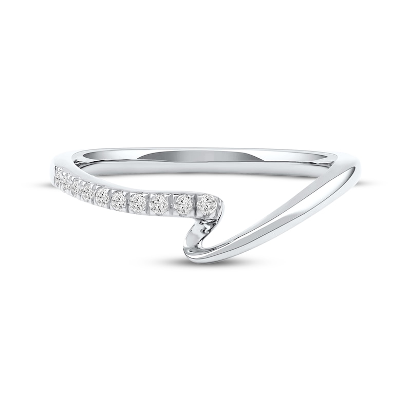 Main Image 3 of Diamond Swirl Anniversary Ring 1/15 ct tw 10K White Gold