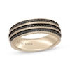 Thumbnail Image 1 of Neil Lane Men’s Black Diamond Hammered Wedding Band 1/2 ct tw 14K Yellow Gold