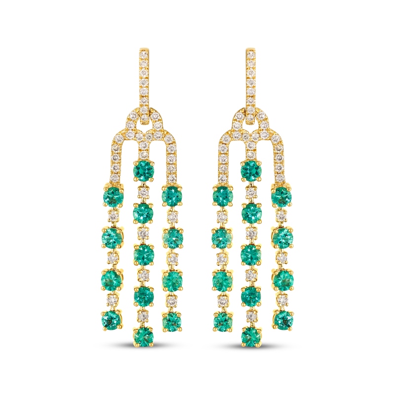 Main Image 2 of Le Vian Vault Emerald Chandelier Earrings 3/4 ct tw Diamonds 14K Honey Gold