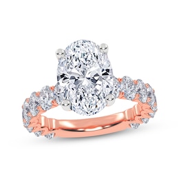 Now + Forever Oval-Cut Lab-Grown Diamond Engagement Ring 4-3/4 ct tw 14K Rose Gold