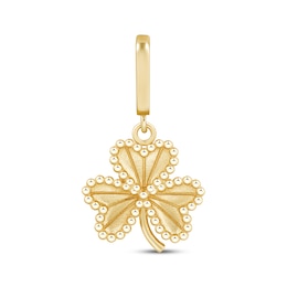 Charmed Memories Beaded Frame Clover Charm 10K Yellow Gold