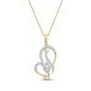 Thumbnail Image 1 of Arabic &quot;Grandma&quot; Diamond Tilted Heart Necklace 1/5 ct tw 10K Yellow Gold 18&quot;