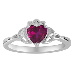 Birthstone Celtic Heart Ring