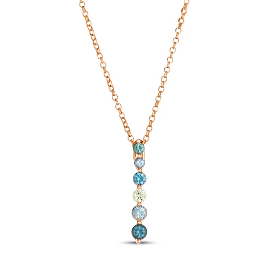 Le Vian Montana Sapphire Ombré Necklace 14K Strawberry Gold 19"