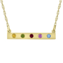 Round Birthstone Family & Mother's Bar Necklace (1-5 Stones)